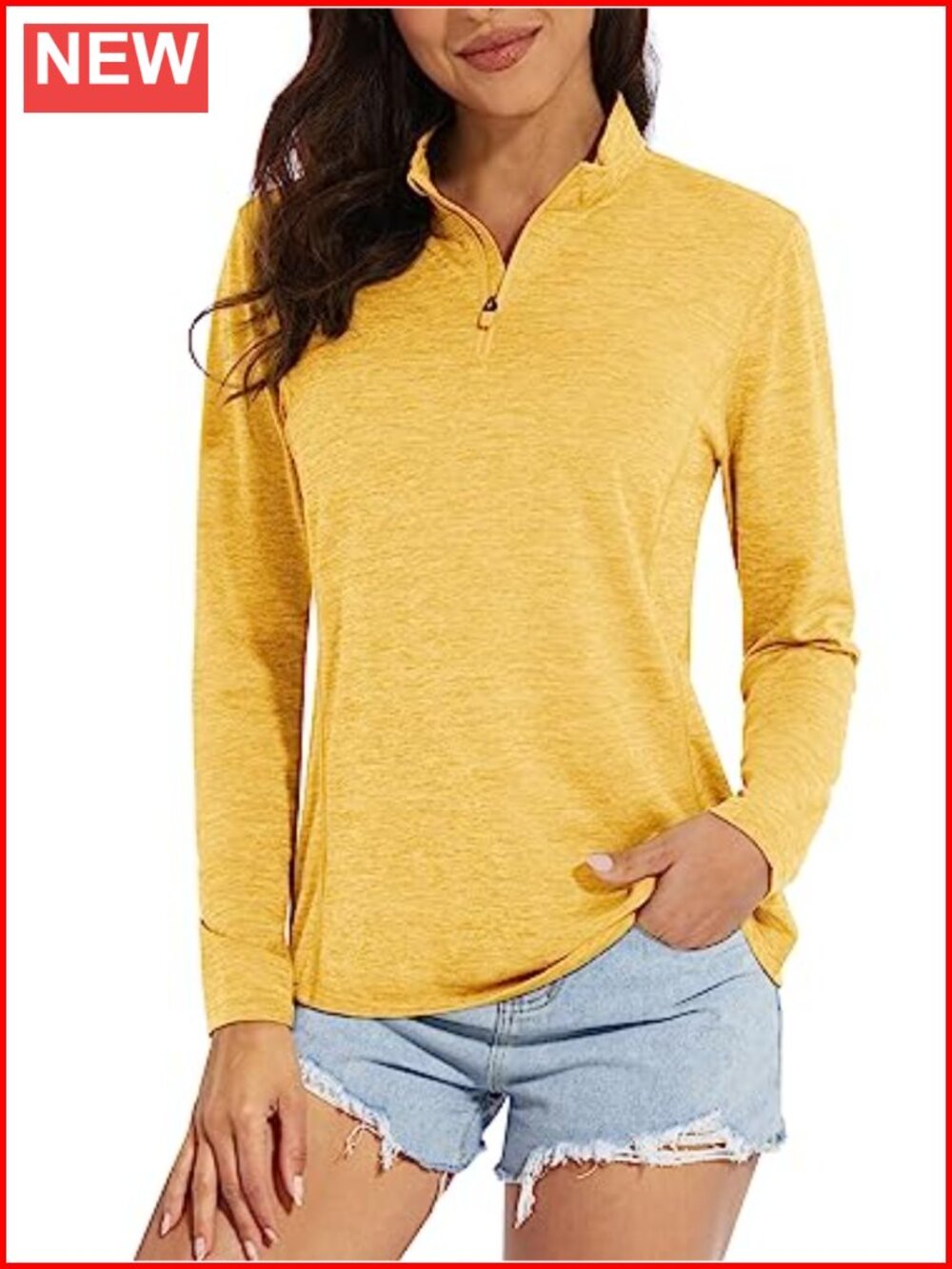 Women's UPF 50+ Sun Shirt Long Sleeve 1/4 Zip Pullover Quick Dry Athletic Top
